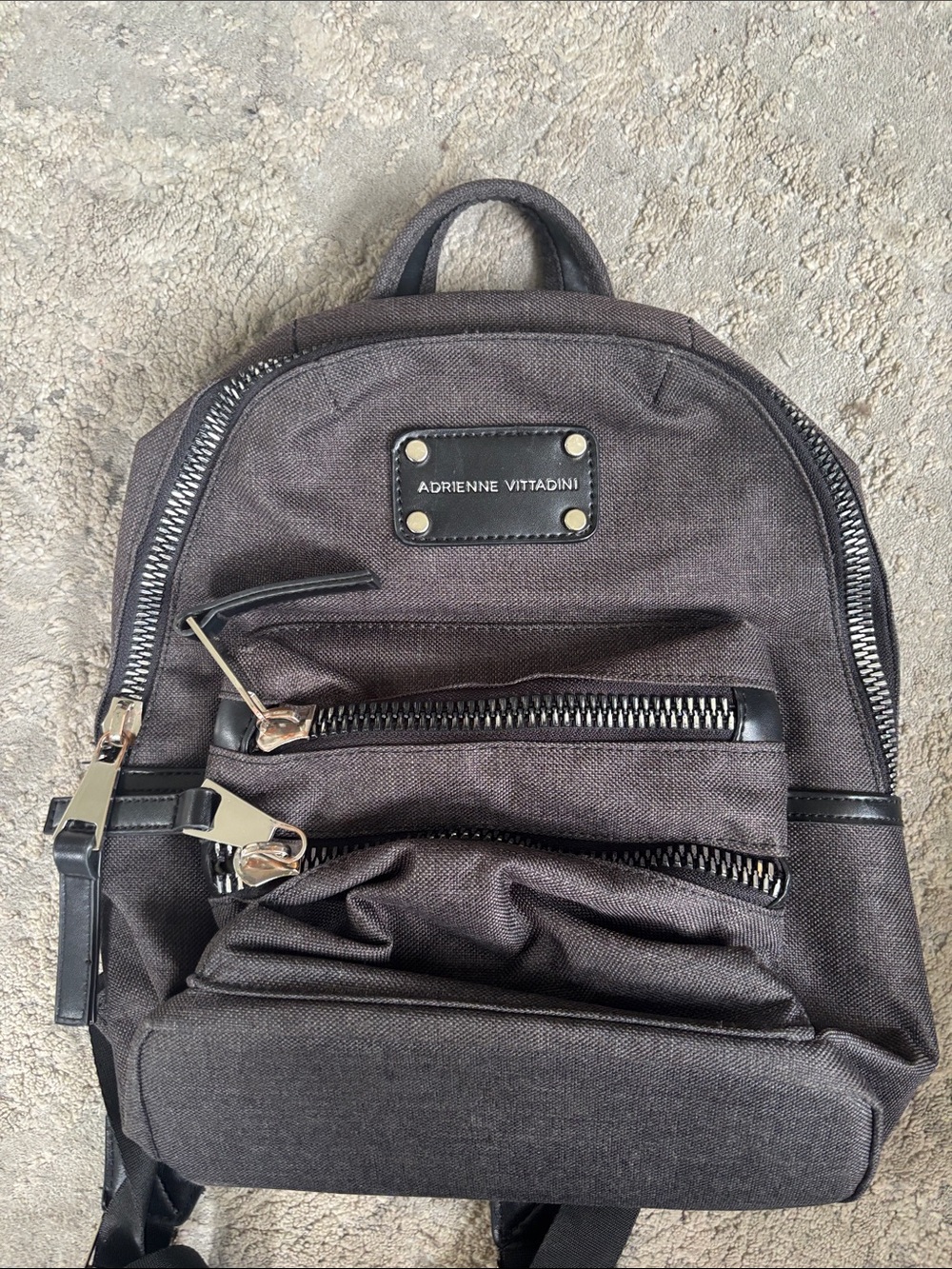 Adrienne Vittadini Small Men's Backpack in Charcoal Brown